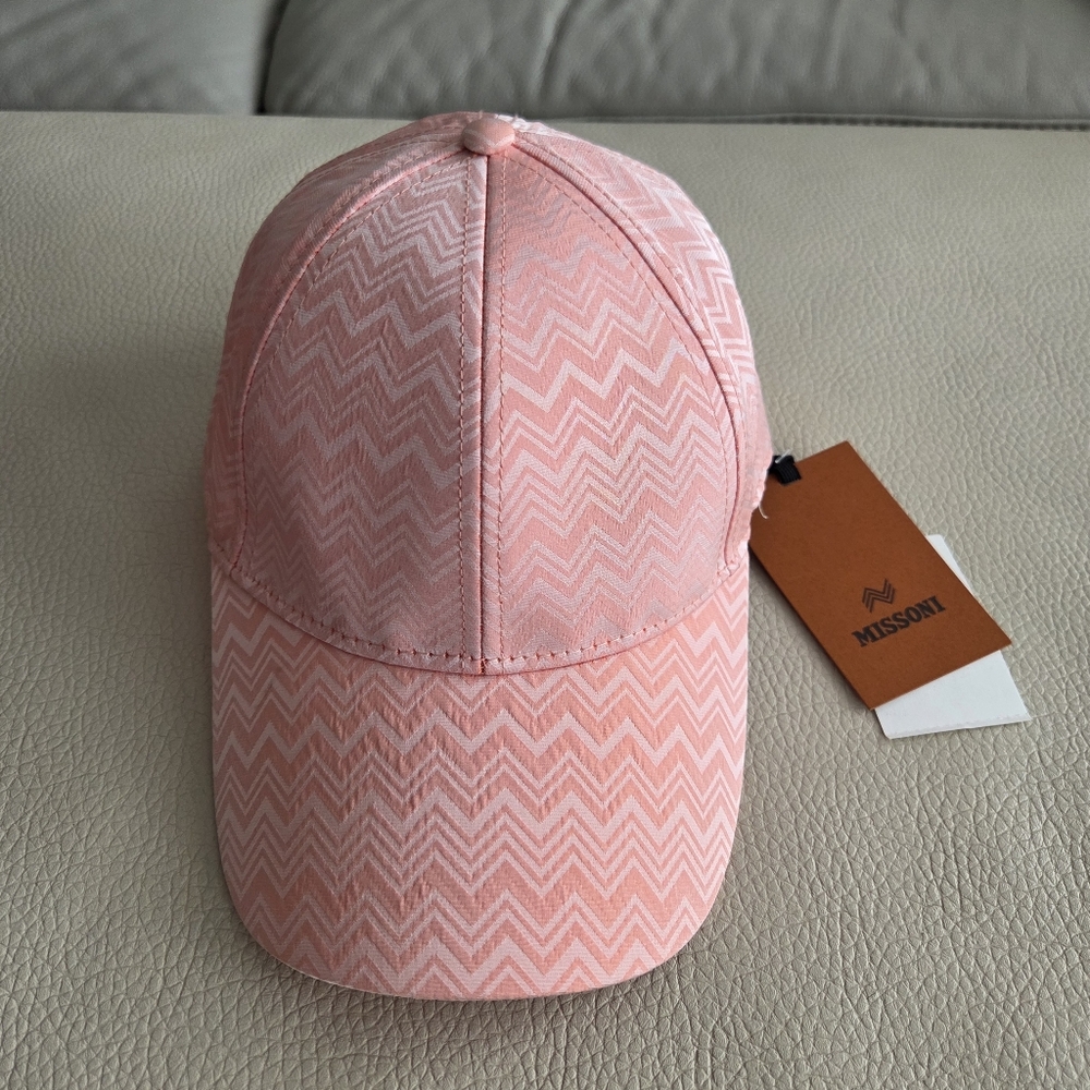 NWT - Missoni Adult Silk Blended Chevon Jacquard Baseball Cap - Picture 1 of 8